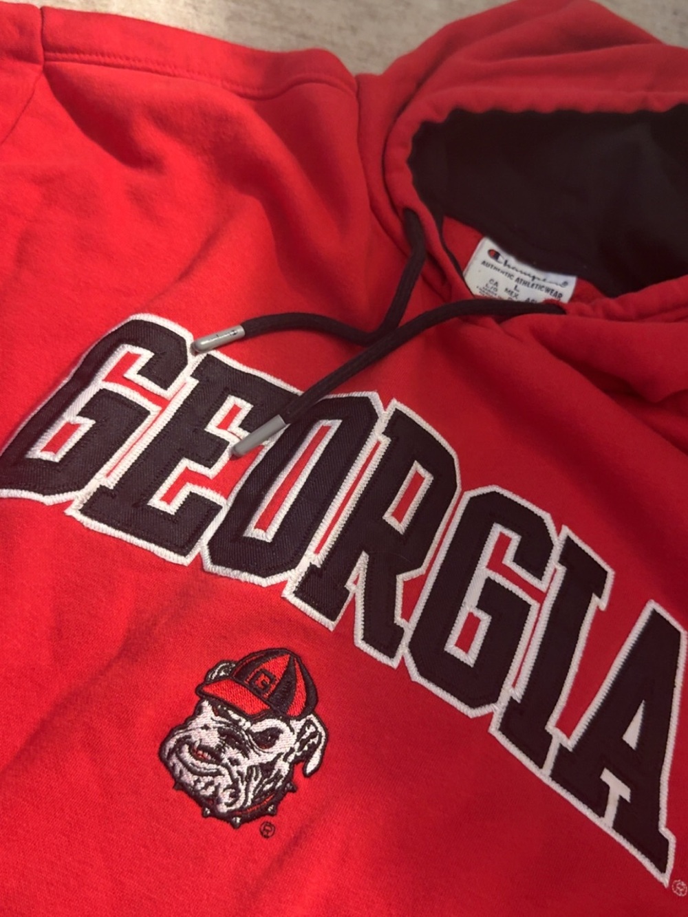 Champion Red Georgia Logo Zip-Up Hoodie